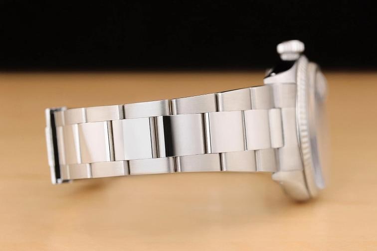 ROLEX MENS DATEJUST 16014 BLUE DIAL 18K WHITE GOLD BEZEL STAINLESS STEEL WATCH - 8