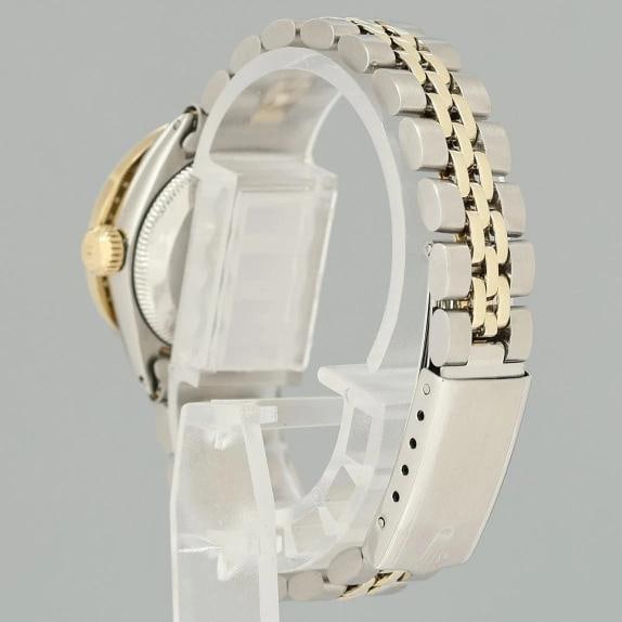 Ladies Rolex Date 26m 6519 Two Tone Yellow Gold MOP Diamond Jubilee Steel Watch - 4