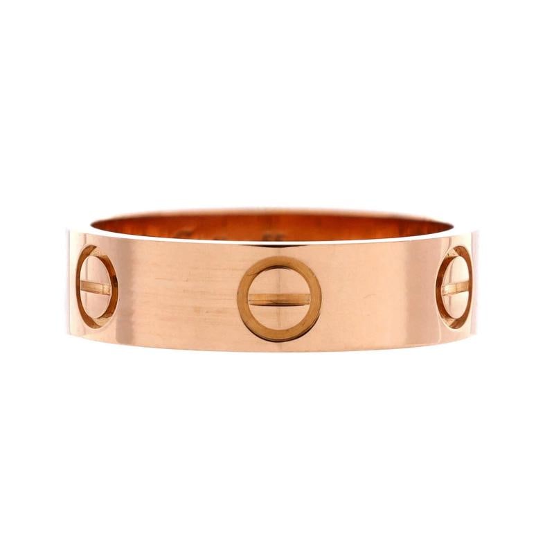 Cartier Love Band Ring 18K Rose Gold: Condition: Pre-owned - Good,Brand: Cartier,Main Stone: Unknown,Metal: 18K Rose Gold,Metal Purity: 18K,Ring Size: 7.25 - 55,Type: Ring,Color: Rose Gold,Style: 18K Rose Gold,Material: 18K Rose Gold