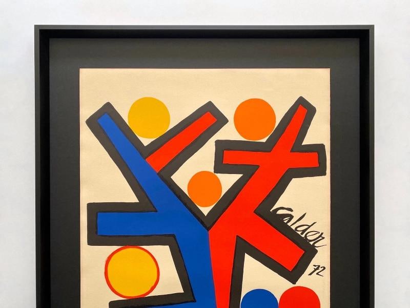 ALEXANDER CALDER RARE 1972 " ASYMMETRY " FRAMED LARGE MODERNIST LITHOGRAPH PRINT - 2