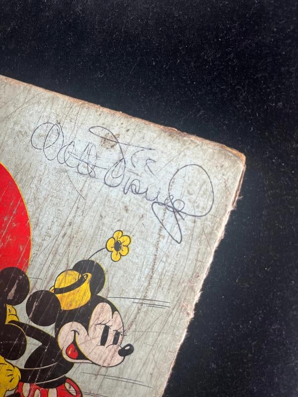 Walt Disney signed Vintage Mickey & Minnie Mouse Book Cover JSA LOA Auto - 10