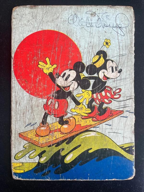 Walt Disney signed Vintage Mickey & Minnie Mouse Book Cover JSA LOA Auto - 4