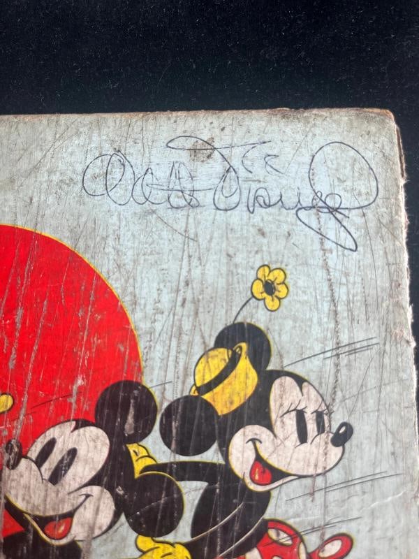 Walt Disney signed Vintage Mickey & Minnie Mouse Book Cover JSA LOA Auto - 5