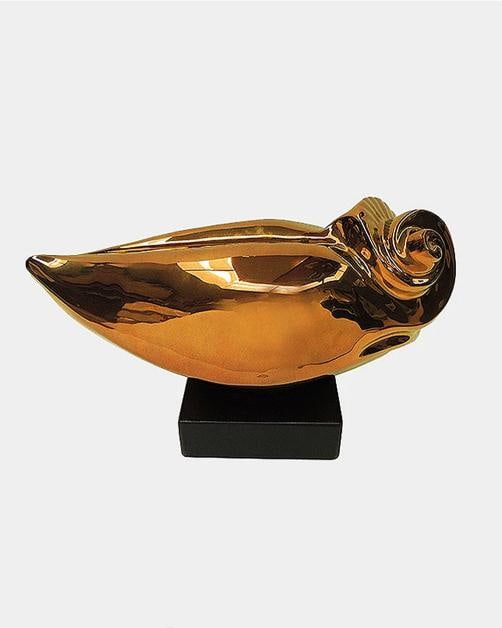 Marco Morandi Original Full Round Ceramic Sculpture Aurubis Copper Gold Modern: This sculpture has remained in excellent condition without any defects to report since it was completed in 2012 and is of impressive craftsmanship and size, measuring approximately 6.5" x 13"