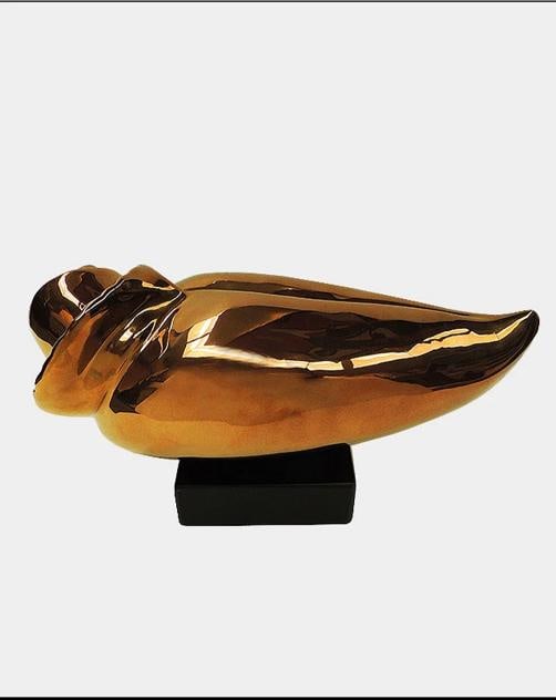 Marco Morandi Original Full Round Ceramic Sculpture Aurubis Copper Gold Modern - 2