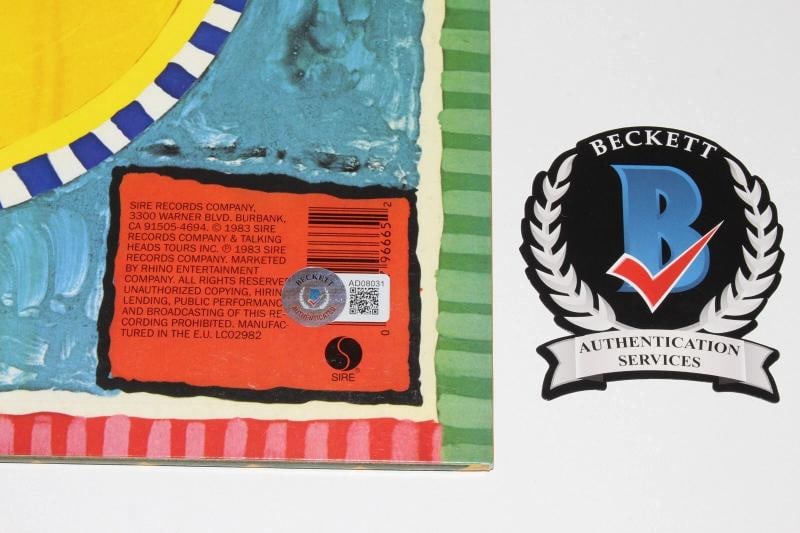 TALKING HEADS BAND SIGNED SPEAKING IN TONGUES ALBUM VINYL BECKETT COA x4 BAS - 3