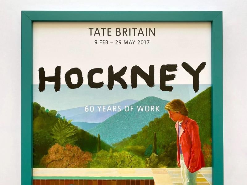 DAVID HOCKNEY RARE LITHOGRAPH PRINT TATE MUSEUM FRAMED POP ART EXHBTN POSTER - 2