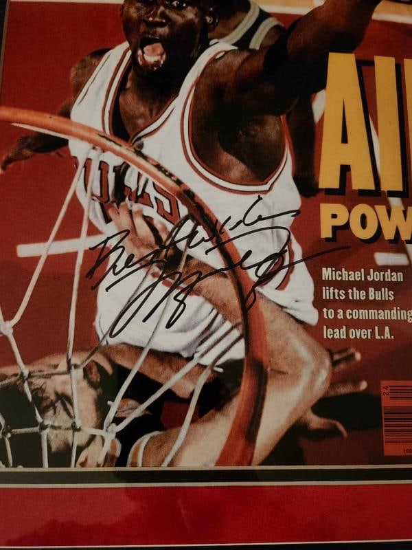 Michael Jordan signed Framed Photo JSA LOA Bulls Basketball Inscribed Auto - 2