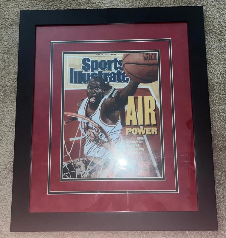 Michael Jordan signed Framed Photo JSA LOA Bulls Basketball Inscribed Auto - 4