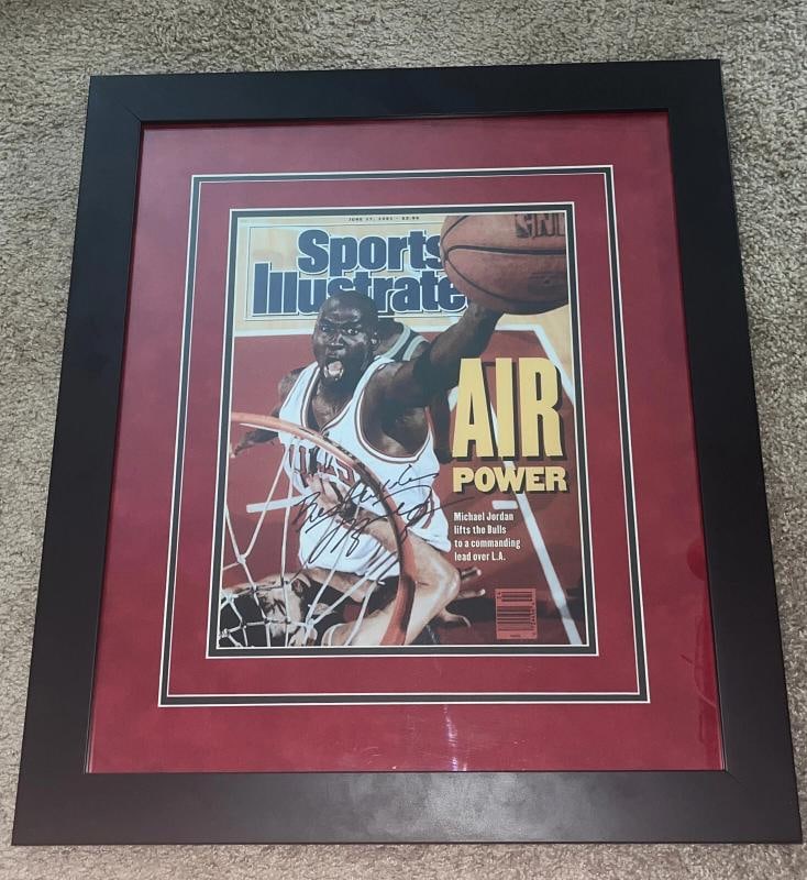 Michael Jordan signed Framed Photo JSA LOA Bulls Basketball Inscribed Auto - 5