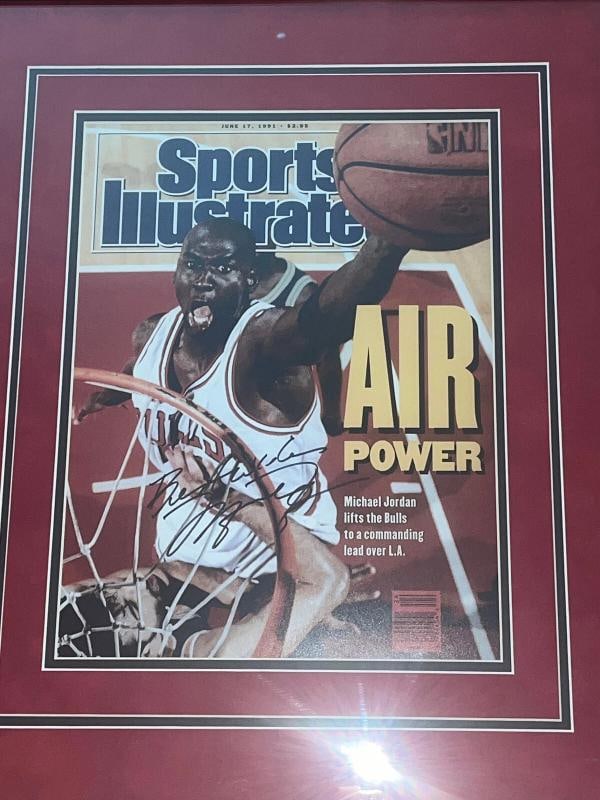 Michael Jordan signed Framed Photo JSA LOA Bulls Basketball Inscribed Auto - 9