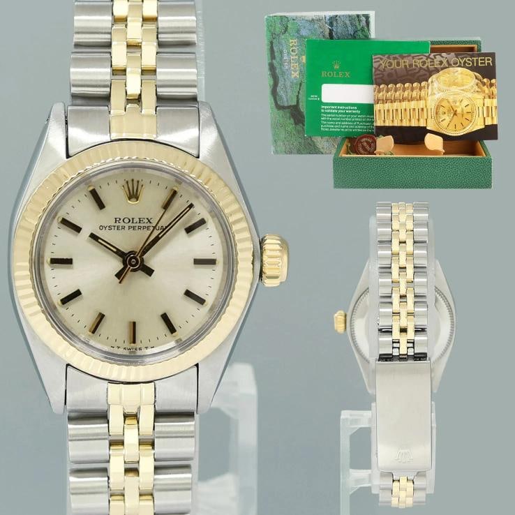 Ladies Rolex 6719 Jubilee Oyster Perpetual 24mm Two Tone Gold Silver Dial Watch: Condition: Pre-owned - Excellent,Brand: Rolex,Department: Unisex Adults,Type: Wristwatch,Model: Ladies Rolex,Reference Number: 6719,With Original Box/Packaging: Yes,With Papers: No,Customized: