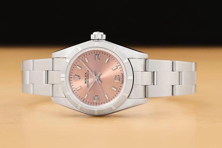 ROLEX OYSTER PERPETUAL 76030 SALMON ARABIC DIAL 24MM STEEL OYSTER WATCH - 3
