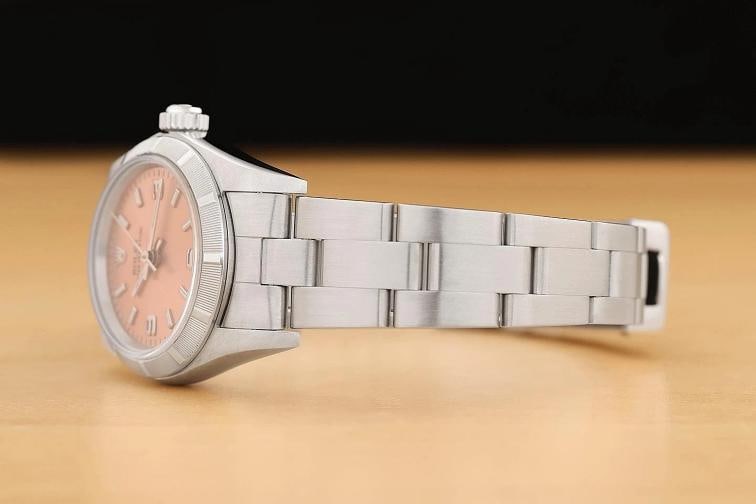 ROLEX OYSTER PERPETUAL 76030 SALMON ARABIC DIAL 24MM STEEL OYSTER WATCH - 4