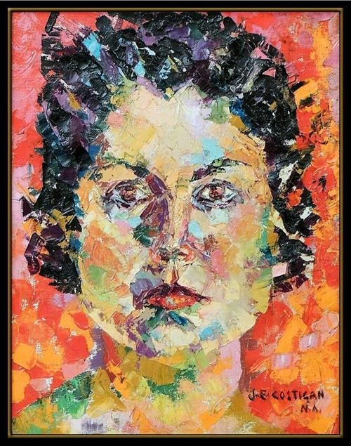 John Costigan Authentic Original Oil Painting on Canvas Signed Female Framed Art - 2