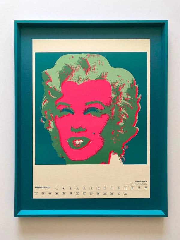 ANDY WARHOL RARE 1970 MCM POP ART FRAMED SERIGRAPH CALENDAR PRINT "MARILYN" 1967 - 16