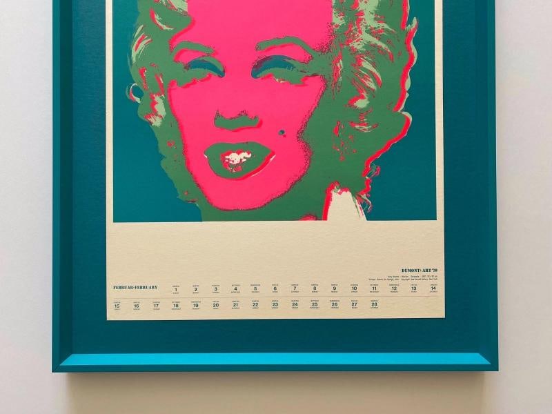 ANDY WARHOL RARE 1970 MCM POP ART FRAMED SERIGRAPH CALENDAR PRINT "MARILYN" 1967 - 3
