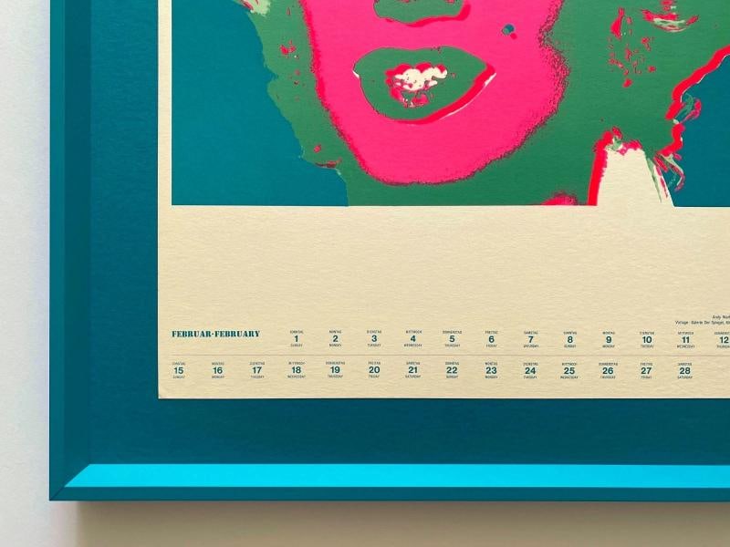 ANDY WARHOL RARE 1970 MCM POP ART FRAMED SERIGRAPH CALENDAR PRINT "MARILYN" 1967 - 9