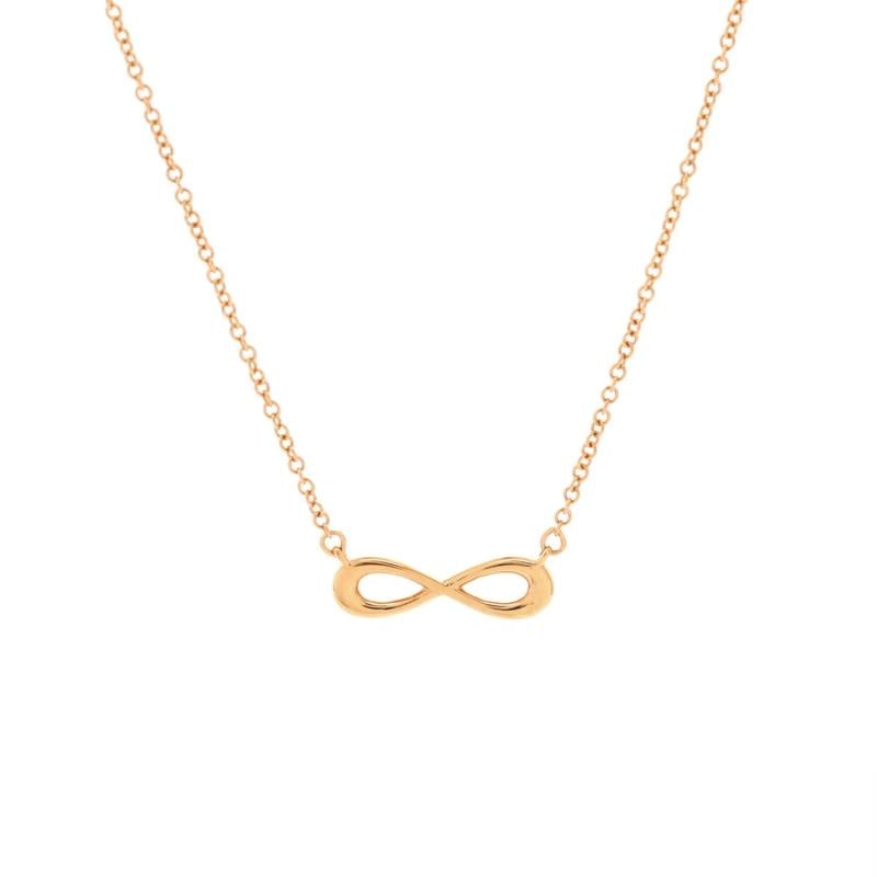 Tiffany & Co. Infinity Pendant Necklace 18K Rose Gold: Condition: Pre-owned - Good,Brand: Tiffany & Co.,Main Stone: Unknown,Metal: 18K Rose Gold,Metal Purity: 18K,Style: Pendant,Type: Necklace,Color: Rose Gold,Material: 18K Rose Gold