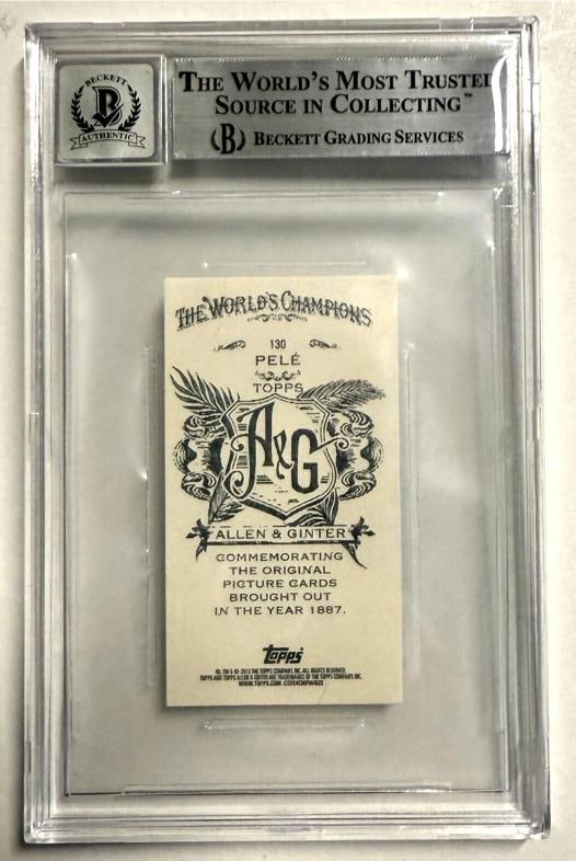 2013 Topps Allen & Ginter Pele Signed Card #130 BAS Beckett Witnessed Graded 10 - 2