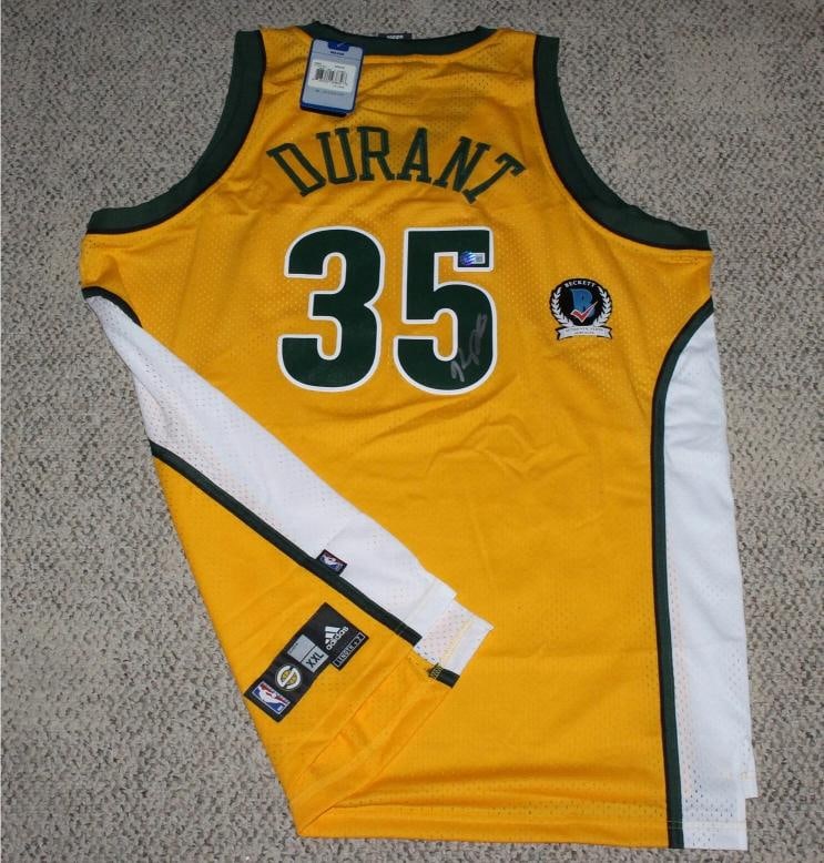 KEVIN DURANT SIGNED SEATTLE SUPERSONICS ADIDAS SWINGMAN JERSEY XXL BECKETT COA - 2