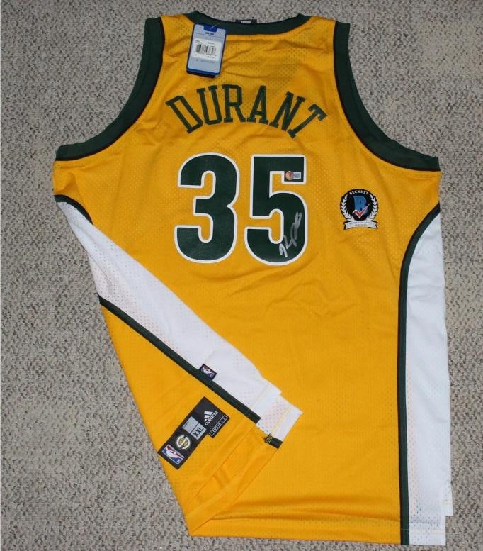 KEVIN DURANT SIGNED SEATTLE SUPERSONICS ADIDAS SWINGMAN JERSEY XXL BECKETT COA - 3