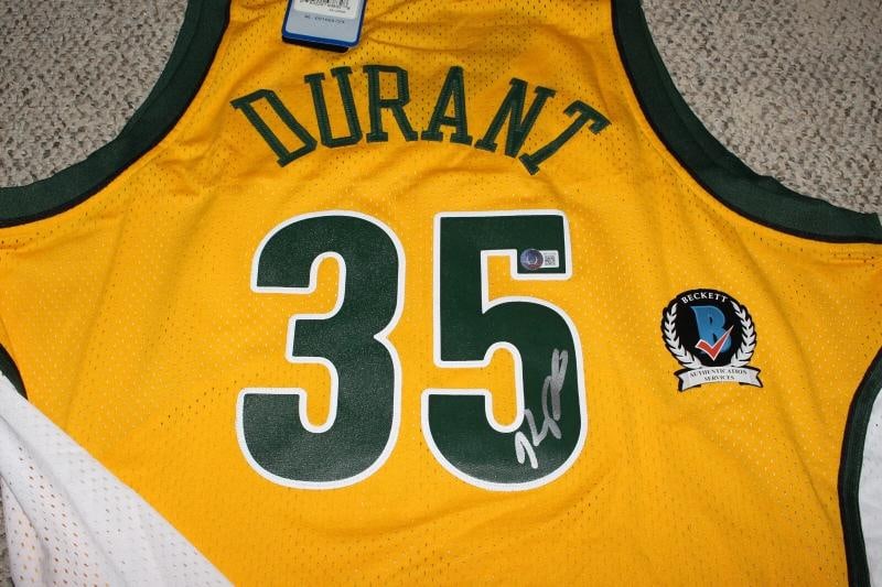 KEVIN DURANT SIGNED SEATTLE SUPERSONICS ADIDAS SWINGMAN JERSEY XXL BECKETT COA - 6