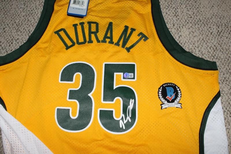 KEVIN DURANT SIGNED SEATTLE SUPERSONICS ADIDAS SWINGMAN JERSEY XXL BECKETT COA - 7