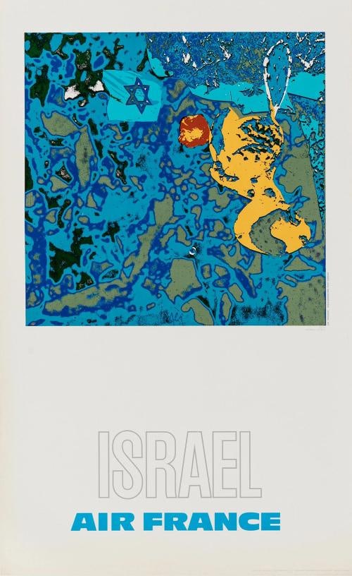 Original Vintage Poster - Raymond Pages - Air France - Israel - Airplane - 1971: Condition: Used,Country of Origin: Israel,Features: Signed,Width (Inches): 23,2,Listed By: Dealer or Reseller,Subject: Transportation,Size: Large (up to 60in.),Height (Inches): 39,7,Date of Creation: 