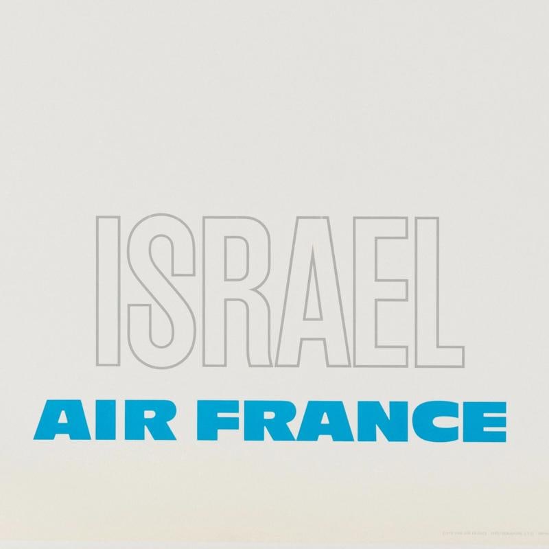 Original Vintage Poster - Raymond Pages - Air France - Israel - Airplane - 1971 - 4