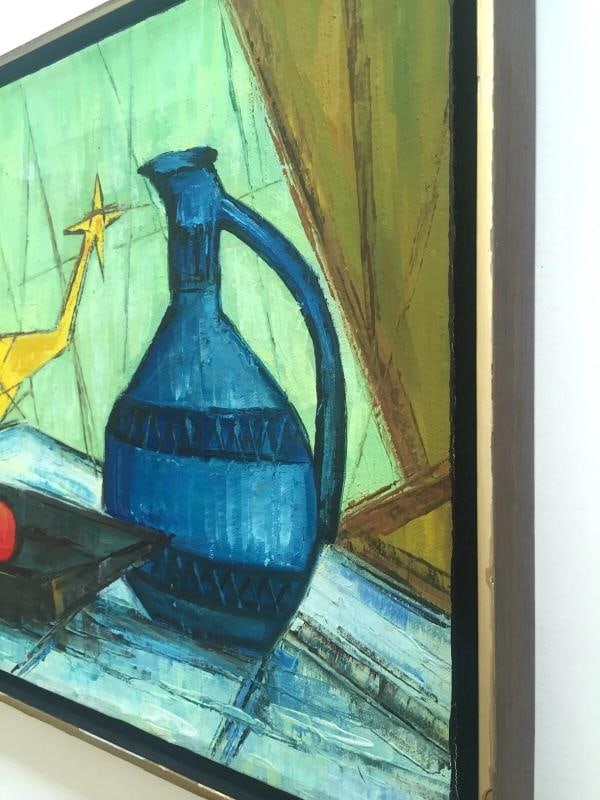 MID CENTURY MODERNIST C. JOHN FRAMED ORIGINAL STILL LIFE OIL PAINTING ON CANVAS - 10