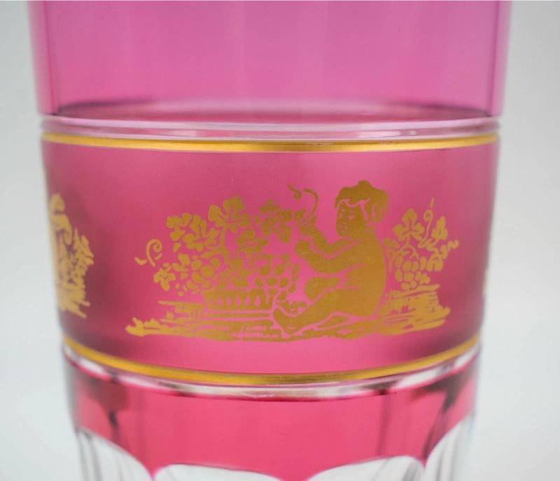 Val St. Lambert Set of 6 Multi Color Tumblers and Cocktail Pitcher - 7
