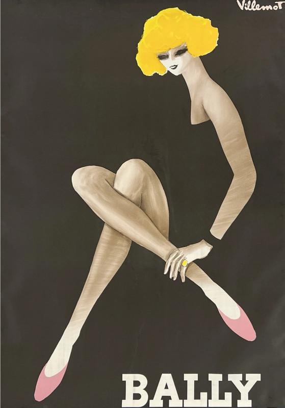 Original Vintage Poster BALLY "BLONDE" Villemot French Shoes Fashion 44 x 63 OL: Condition: Used,Artist: Bernard Villemot,Date of Creation: 1970-1989,Original/Licensed Reprint: Original,Subject: Fashion,Type: Poster,Year of Production: 1982,Width (Inches): 44.1",Height (Inches): 6