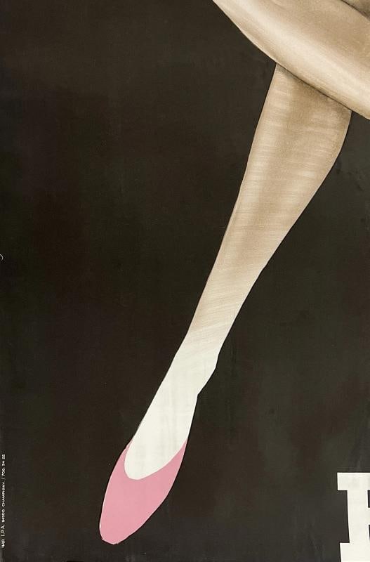 Original Vintage Poster BALLY "BLONDE" Villemot French Shoes Fashion 44 x 63 OL - 4