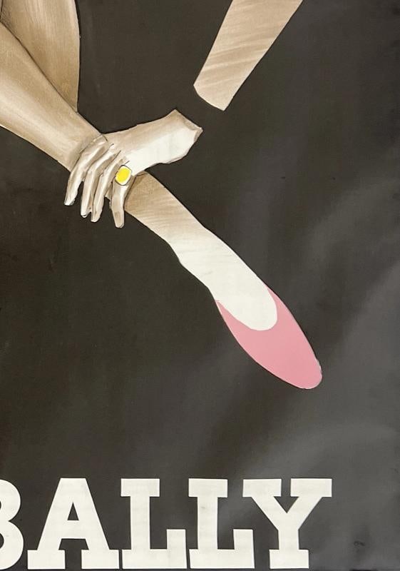 Original Vintage Poster BALLY "BLONDE" Villemot French Shoes Fashion 44 x 63 OL - 5