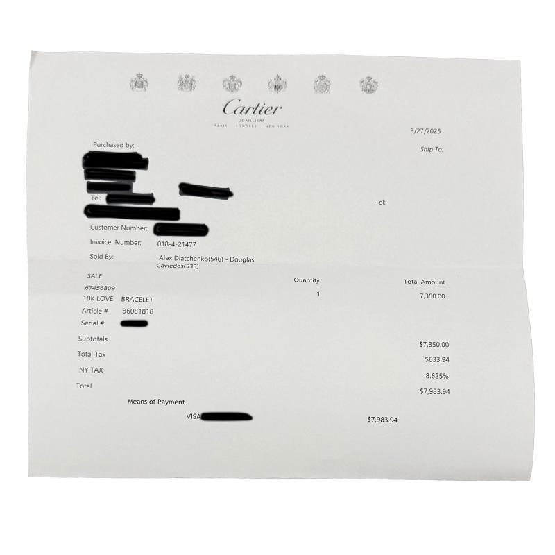 Cartier Yellow Gold Single Screw Love Bracelet - 6