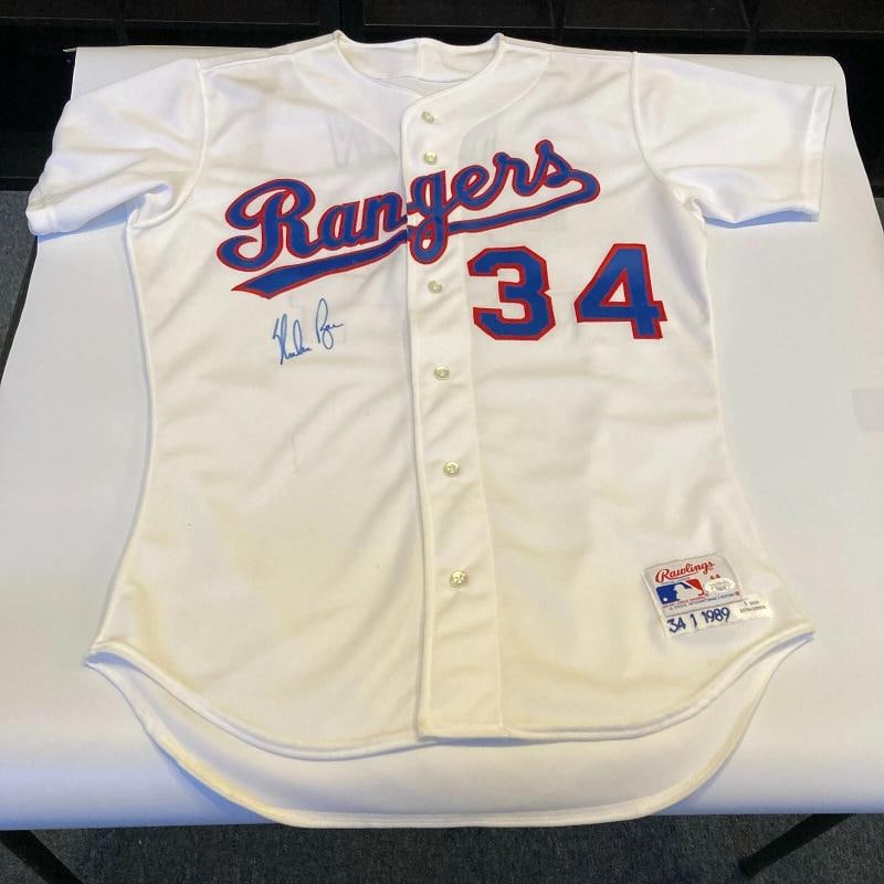 Nolan Ryan Signed Authentic 1989 Texas Rangers Game Model Jersey With JSA COA - 2
