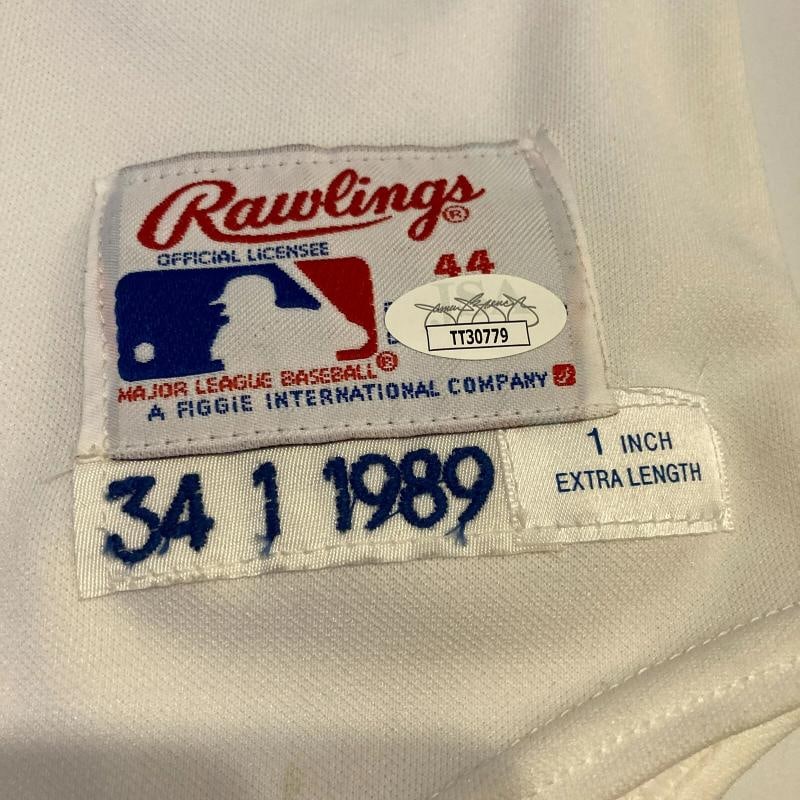 Nolan Ryan Signed Authentic 1989 Texas Rangers Game Model Jersey With JSA COA - 4