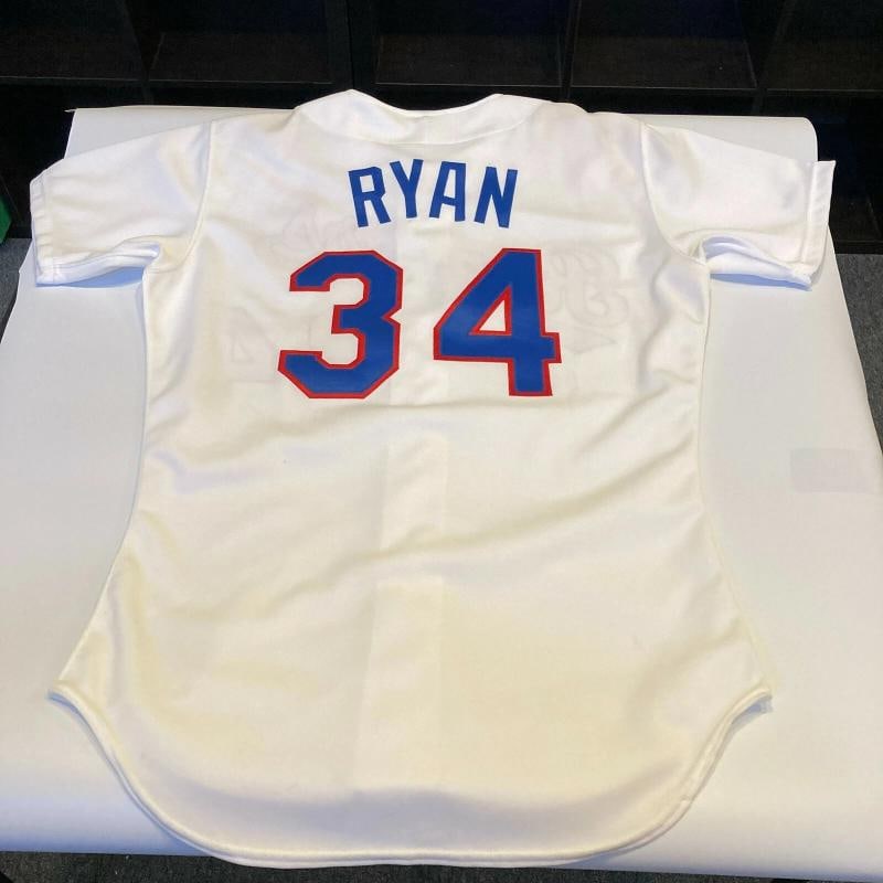 Nolan Ryan Signed Authentic 1989 Texas Rangers Game Model Jersey With JSA COA - 5