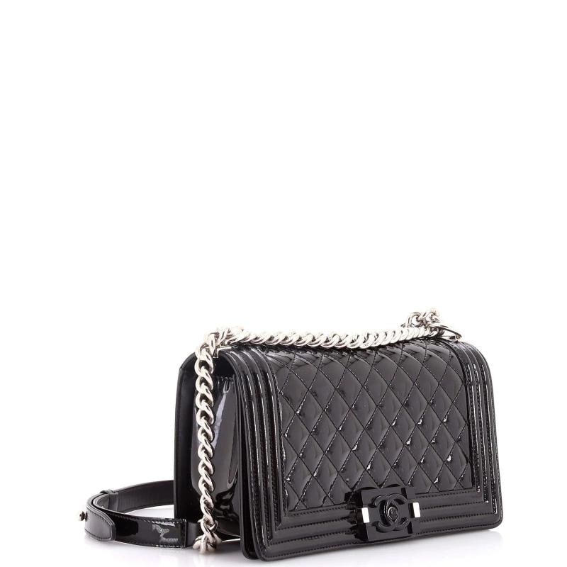 Chanel Boy Flap Bag Quilted Plexiglass Patent Old Medium - 2