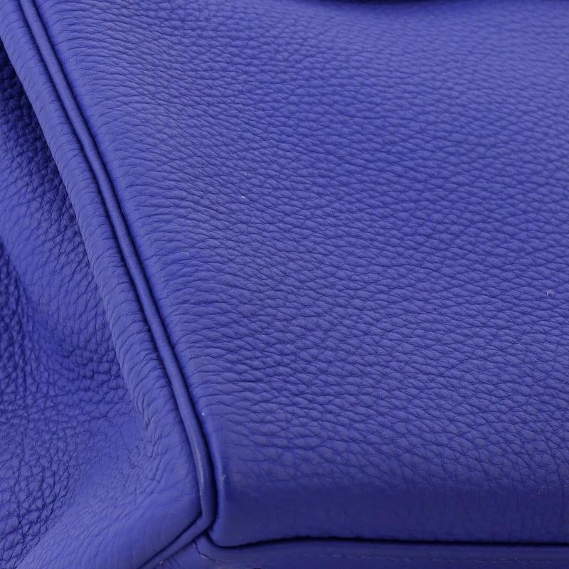 Hermes Kelly Handbag Blue Togo with Palladium Hardware 28 - 8