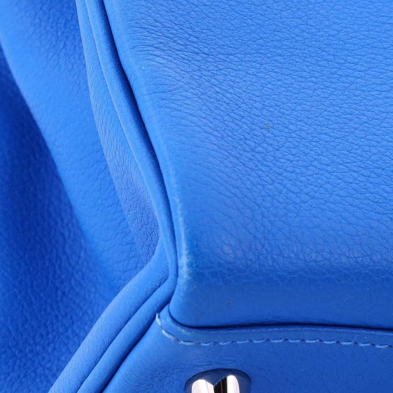 Hermes Kelly Handbag Blue Evercolor with Palladium Hardware 28 - 8