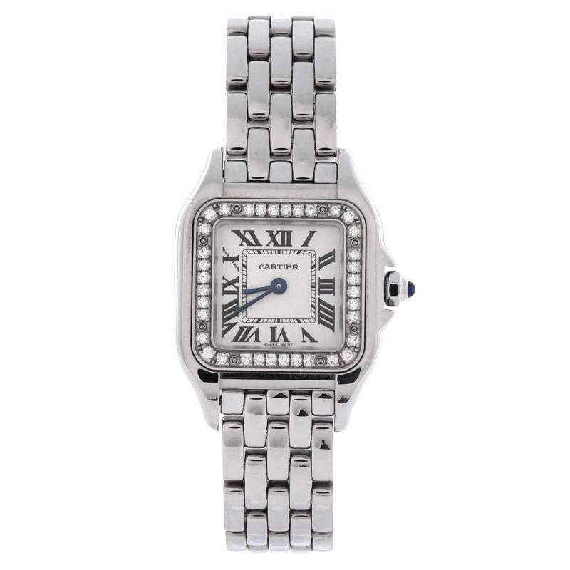 Cartier Panthere de Cartier Quartz Watch Stainless Steel with Diamond Bezel 22: Condition: Pre-owned - Good,Brand: Cartier,Department: Women,Type: Watch,Style: W, A, T, C, H,Movement: Quartz,Band Color: Silver,Band Material: Stainless Steel,Case Material: Stainless Steel