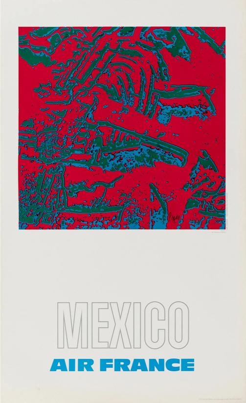 Original Vintage Poster - Raymond Pages - Air France - Mexico - Airplane - 1971: Condition: Used,Features: Signed,Width (Inches): 23,2,Listed By: Dealer or Reseller,Subject: Transportation,Size: Large (up to 60in.),Height (Inches): 39,7,Date of Creation: 1970-1989,Artist: Raymond 