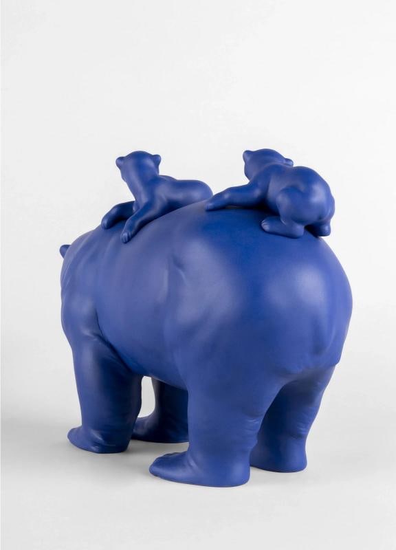 LLADRO LIMITED ED. BLUE-GOLD MUMMY BEAR & BABIES FIGURINE #9565 BRAND NIB - 4