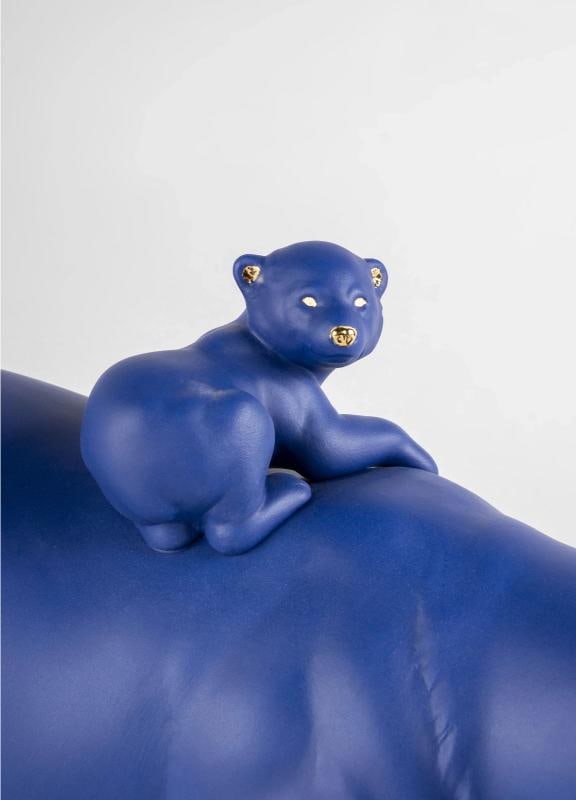 LLADRO LIMITED ED. BLUE-GOLD MUMMY BEAR & BABIES FIGURINE #9565 BRAND NIB - 8
