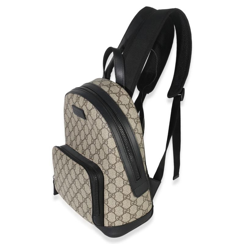 Gucci Black Beige GG Supreme Canvas Eden Small Backpack - 3
