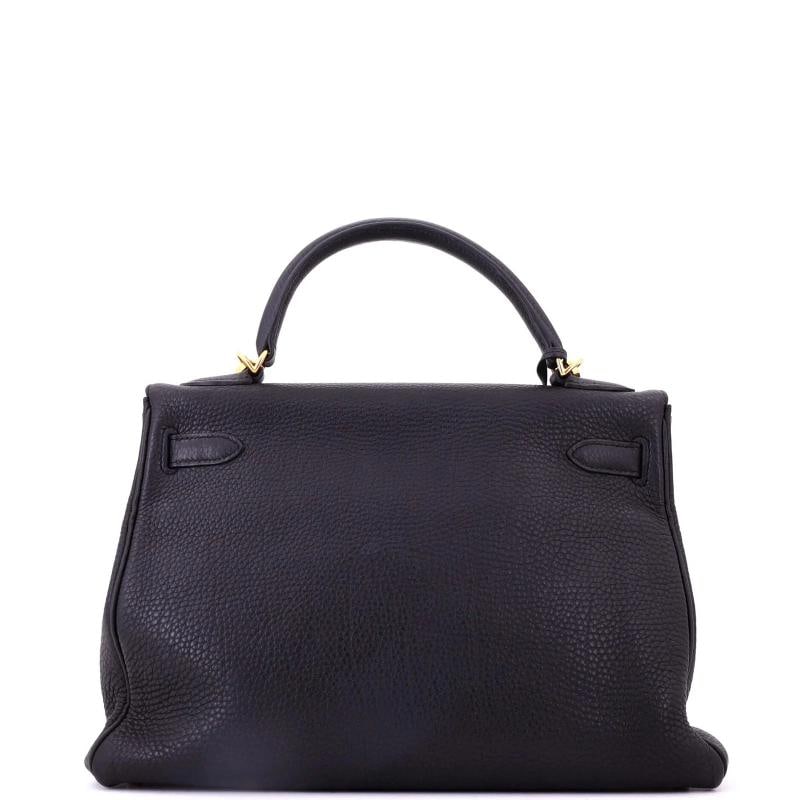 Hermes Kelly Handbag Black Togo with Gold Hardware 32 - 4