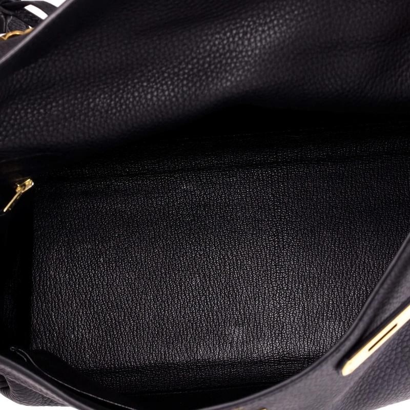 Hermes Kelly Handbag Black Togo with Gold Hardware 32 - 6