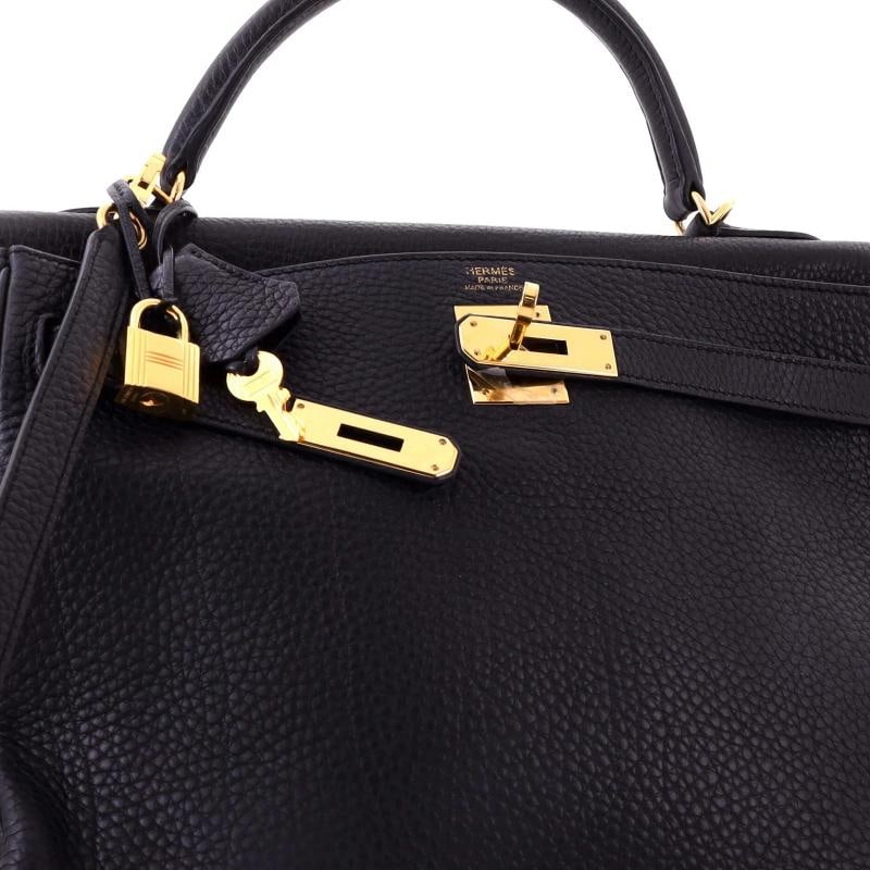 Hermes Kelly Handbag Black Togo with Gold Hardware 32 - 7